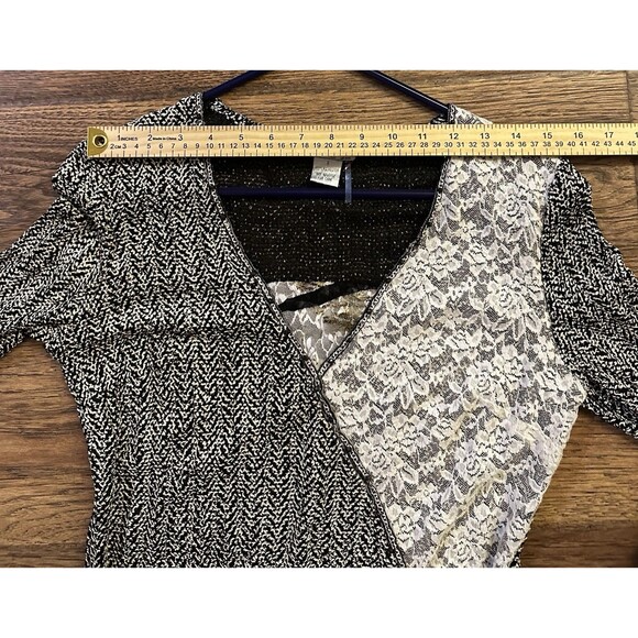 Alberto Makali Small Boho Lace Knit Wrap Top High Low 3/4 Sleeve Art to Wear - Picture 6 of 7